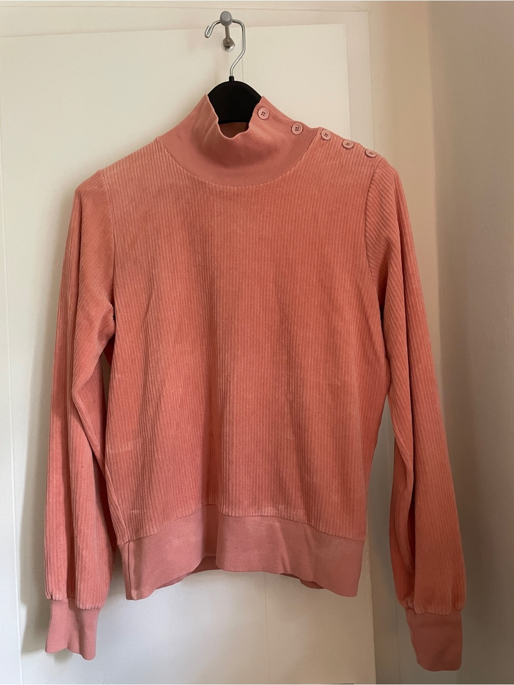 APC Women's Ribbed Mock Neck Velour Sweatshirt - Dusty Rose